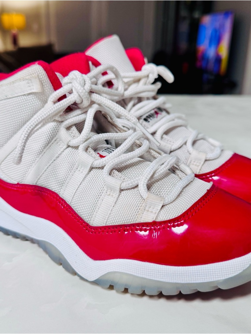 Air Jordan Cherry 11 Retro Sneaker Youth 378039-116 Boys Size 3Y